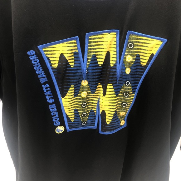Golden State Warriors Two Hype Shirt NBALAB NBA Size Large Mens Black Embroidery - Picture 2 of 16
